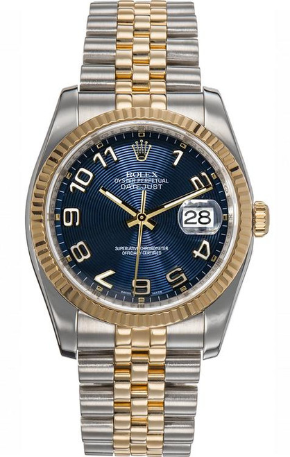 Rolex New Style Datejust Two Tone Factory Black Arabic Concentric