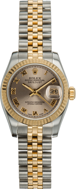 Rolex Women's New Style Two-Tone Datejust with  Silver Roman Dial 179173