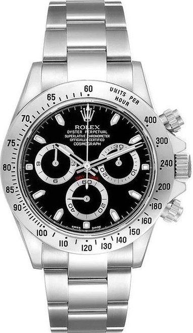 Rolex Pre Owned Steel Daytona 116520 Black