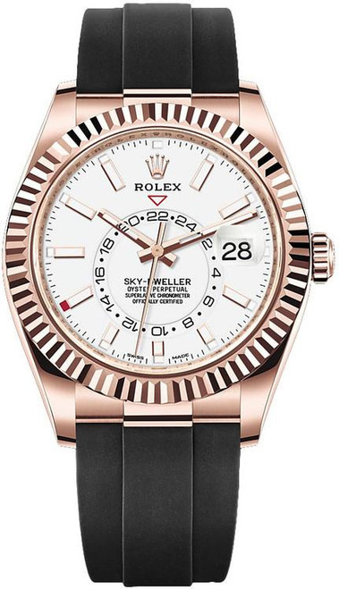 Rolex Pre-Owned Rose Gold Sky Dweller 326235 White Rolex Pre-Owned Rose Gold Sky Dweller 326235 White