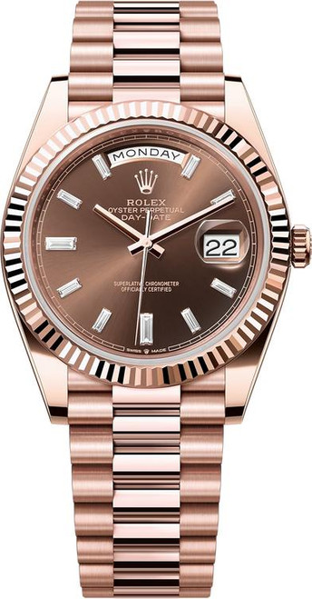 Rolex Everose Gold President Day Date 40 228235 Diamonds