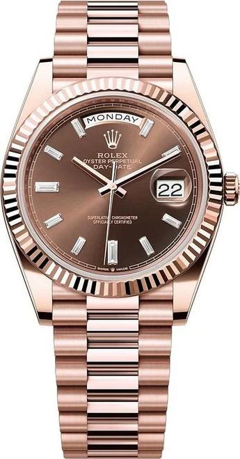 Rolex Everose Gold President Day Date 40 228235 Diamonds