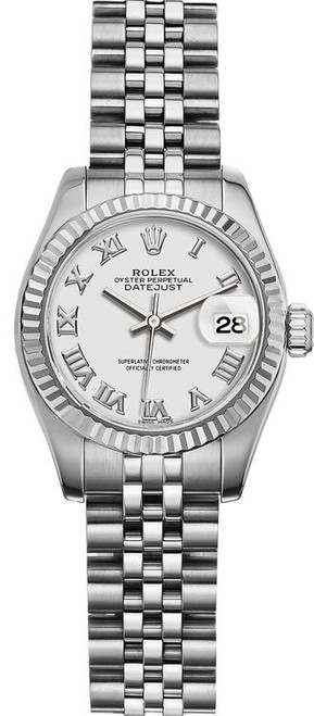 Rolex Women's New Style Steel Datejust White Roman 179174