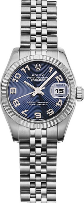 Rolex Women's New Style Steel Datejust  Blue Concentric Arabic  Dial