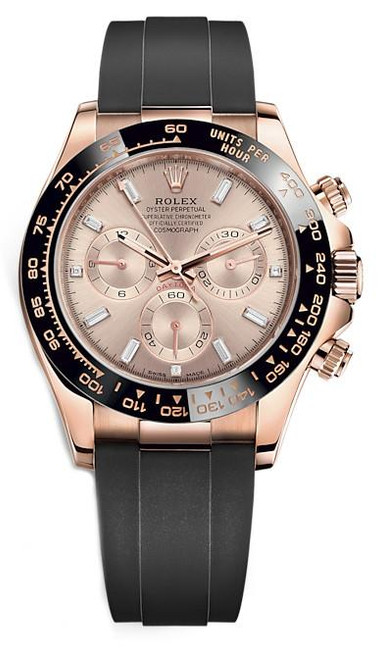 Rolex Everose Rubber Daytona 116515LN Baguette Diamond Rolex Everose Rubber Daytona 116515LN Baguette Diamond