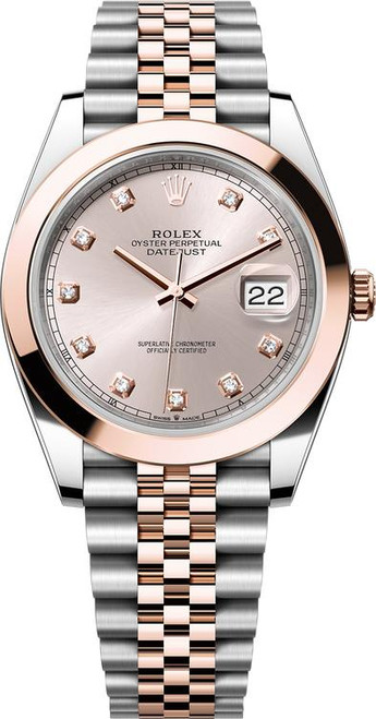 Rolex Datejust 41mm Everose Gold and Steel 126301 SDSJ