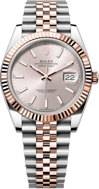Rolex Datejust 41mm Everose Gold and Steel 126331 SIFJ