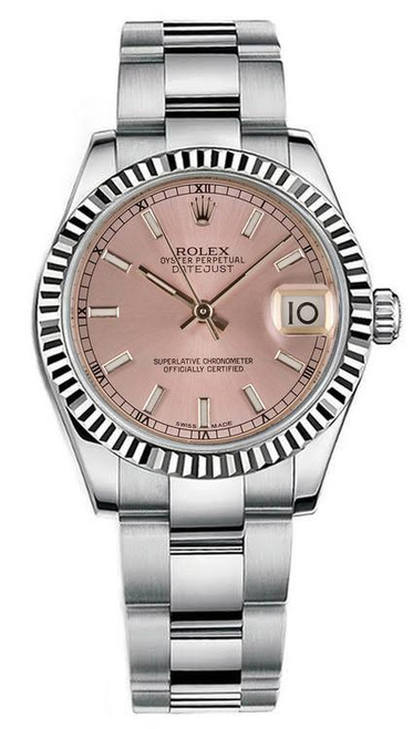 Rolex New Style Datejust Midsize Stainless Steel Factory Pink