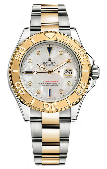 Rolex Yacht-Master Two-Tone Factory Pearl Sapphire 16623 Pre-Owned Rolex Yacht-Master Two-Tone Factory Pearl Sapphire 16623 Pre-Owned