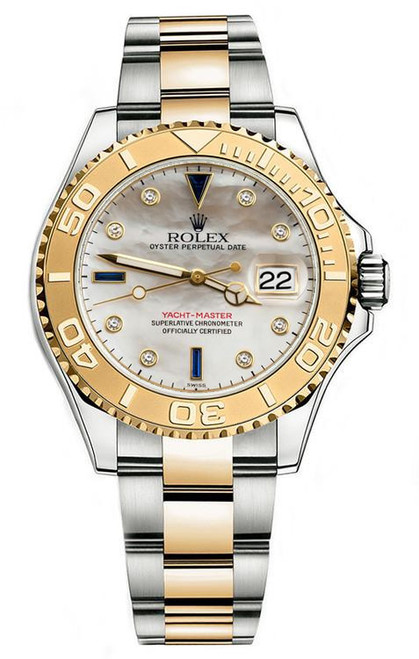 Rolex Yacht-Master Two-Tone Factory Mother of Pearl Sapphire Diamond 16623