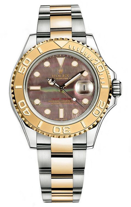 Rolex Yacht-Master Two-Tone Factory Dark Pearl 16623 Pre-Owned Rolex Yacht-Master Two-Tone Factory Dark Pearl 16623 Pre-Owned