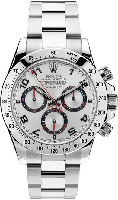 Rolex Pre Owned Steel Daytona 116520 Factory Silver Arabic Racing