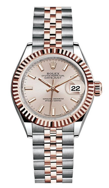 Rolex Lady Datejust 28mm Everose Fluted Two-Tone 279171SIFJ
