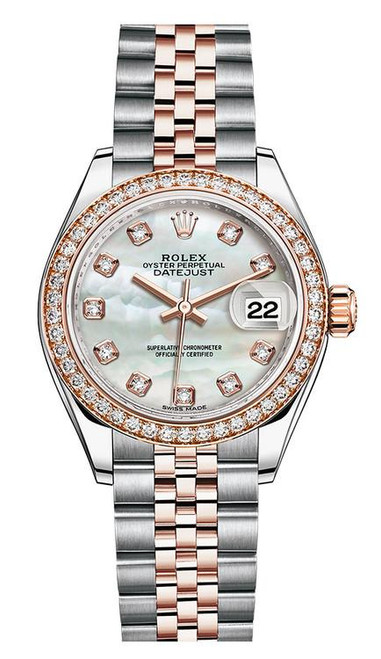 Rolex Lady Datejust 28mm Everose Diamond Bezel Two-Tone 279381 MOPDDJ Rolex Lady Datejust 28mm Everose Diamond Bezel Two-Tone 279381 MOPDDJ