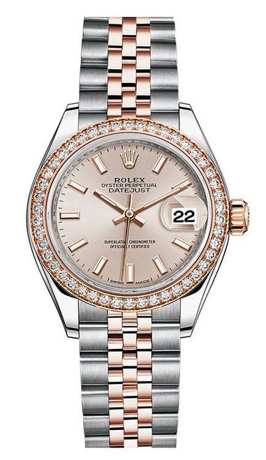 Rolex Lady Datejust 28mm Everose Diamond Bezel Two-Tone 279381 SIDJ Rolex Lady Datejust 28mm Everose Diamond Bezel Two-Tone 279381 SIDJ