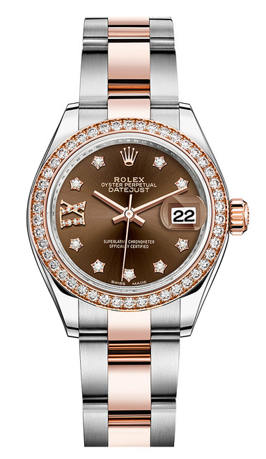 Rolex Lady Datejust 28mm Everose Diamond Bezel Two-Tone 279381 CRDDO