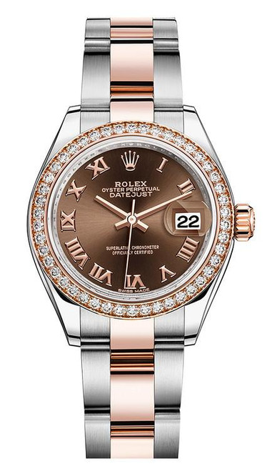 Rolex Lady Datejust 28mm Everose Diamond Bezel Two-Tone 279381 CRDO