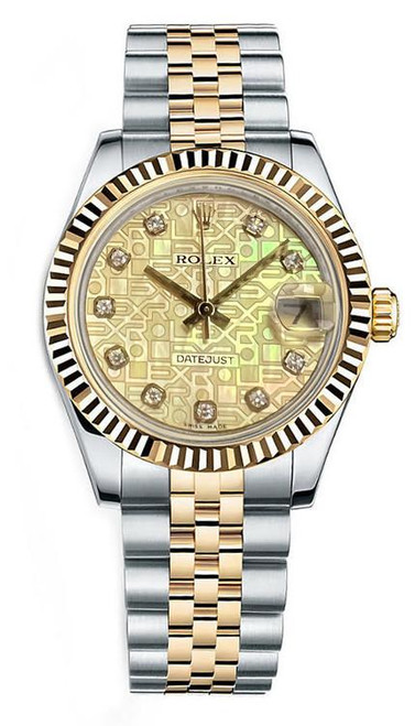 Rolex New Style Datejust Midsize Two Tone Factory Champagne Pearl Jubilee Anniversary Dial 178273 Rolex New Style Datejust Midsize Two Tone Factory Champagne Pearl Jubilee Anniversary Dial 178273