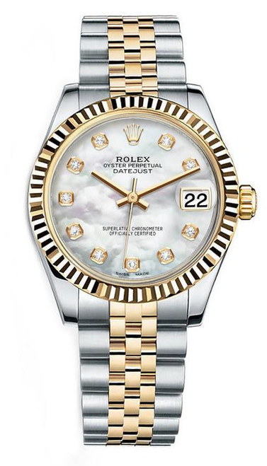 Rolex New Style Datejust Midsize Two Tone Factory Mother of Pearl Diamond Jubilee 178273