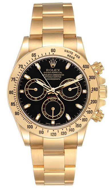 Rolex Pre-Owned Yellow Gold Daytona 116528 Black Dial