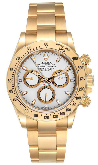 Rolex Pre-Owned Yellow Gold Daytona 116528 White Dial