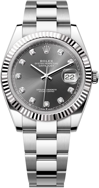 Rolex Datejust 41mm Stainless Steel 126334 Rhodium Diamond