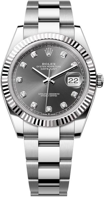 Rolex Datejust 41mm Stainless Steel 126334 Rhodium Diamond