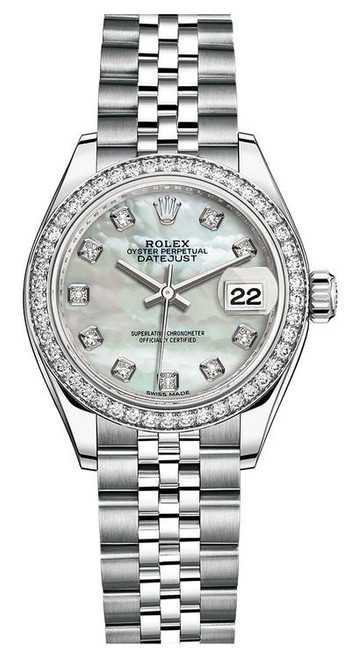 Rolex Lady Datejust 28mm Diamond Bezel Stainless Steel 279384MOPDDJ Rolex Lady Datejust 28mm Diamond Bezel Stainless Steel 279384MOPDDJ