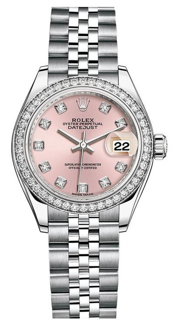 Rolex Lady Datejust 28mm Diamond Bezel Stainless Steel 279384PDDJ