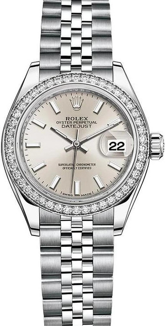 Rolex Lady Datejust 28mm Diamond Bezel Stainless Steel 279384SIDJ
