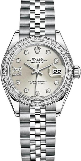 Rolex Lady Datejust 28mm Diamond Bezel Stainless Steel 279384SRDDJ