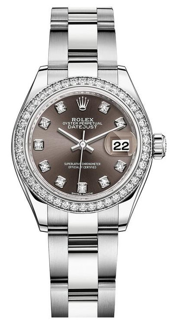 Rolex Lady Datejust 28mm Diamond Bezel Stainless Steel 279384BDDO