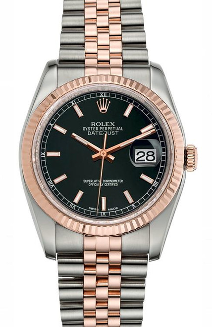 Rolex New Style Datejust Rose Black Index Dial on Jubilee 116231 Rolex New Style Datejust Rose Black Index Dial on Jubilee 116231
