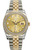 Rolex New Style Datejust Two Tone Factory Diamond Bezel and Champagne Jubilee Diamond Dial 116243