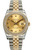 Rolex New Style Datejust Two Tone Factory Diamond Bezel and Champagne Roman Dial 116243