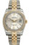 Rolex New Style Datejust Two Tone Factory Diamond Bezel and Silver Index Dial 116243