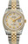 Rolex New Style Datejust Two Tone Factory Diamond Bezel and White Pattern Roman Dial 116243
