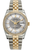 Rolex New Style Datejust Two Tone Factory Diamond Bezel and Silver Tuxedo Dial 116243