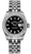 Rolex Women's New Style Steel Datejust with Factory Diamond Bezel and Black Index Dial 179384