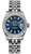 Rolex Women's New Style Steel Datejust with Factory Diamond Bezel and Blue Index Dial 179384