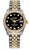 Rolex New Style Datejust Midsize Two Tone Factory Diamond Bezel & Black Diamond Dial on Jubilee Bracelet 178383