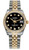 Rolex New Style Datejust Midsize Two Tone Factory Diamond Bezel & Black Diamond Dial on Jubilee Bracelet 178383