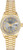 Rolex Women's President Yellow Gold Fluted Factory Diamond Bezel and Silver Sunbeam Roman Dial 69138