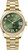 Rolex Women's President Midsize Factory Diamond Bezel on Green Roman Dial 68288