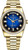 Rolex Men's Day Date President Yellow Gold Factory Diamond Bezel & Blue Vignette  Dial 18348