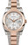 Rolex Datejust Rose Gold Silver Anniversary Diamond Dial on Smooth Bezel 116201