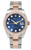 Rolex New Style Datejust Midsize Rose Gold Factory Smooth Bezel Blue Diamond Jubilee 178241