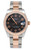Rolex New Style Datejust Midsize Rose Gold Factory Smooth Bezel Black Arabic 178241