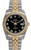 Rolex New Style Datejust Two Tone Fluted Bezel  Black Roman Dial 116233