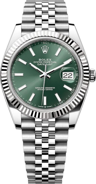 テツヤ Rolex Datejust 41mm Stainless Steel 126334 GXJ Green - Luxury of